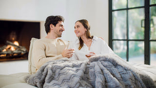Jacquard Faux Fur Throw | Ultra-Soft, Cozy Elegance | Grey